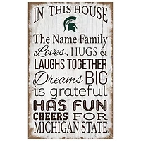 Michigan State Spartans Personalized 11" x 19" In This House Sign
