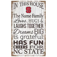 NC State Wolfpack Personalized 11" x 19" In This House Sign