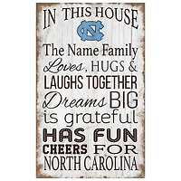 North Carolina Tar Heels Personalized 11" x 19" In This House Sign