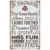 Ohio State Buckeyes Personalized 11" x 19" In This House Sign