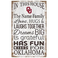 Oklahoma Sooners Personalized 11" x 19" In This House Sign