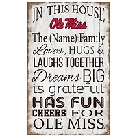 Ole Miss Rebels Personalized 11" x 19" In This House Sign
