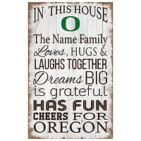 Oregon Ducks Personalized 11" x 19" In This House Sign