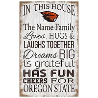 Oregon State Beavers Personalized 11" x 19" In This House Sign