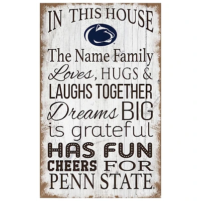 Penn State Nittany Lions Personalized 11" x 19" In This House Sign