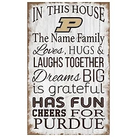 Purdue Boilermakers Personalized 11" x 19" In This House Sign