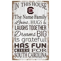 South Carolina Gamecocks Personalized 11" x 19" In This House Sign