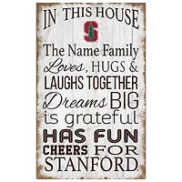 Stanford Cardinal Personalized 11" x 19" In This House Sign
