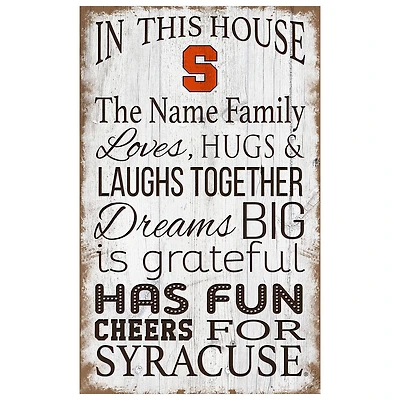Syracuse Orange Personalized 11" x 19" In This House Sign