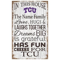 TCU Horned Frogs Personalized 11" x 19" In This House Sign