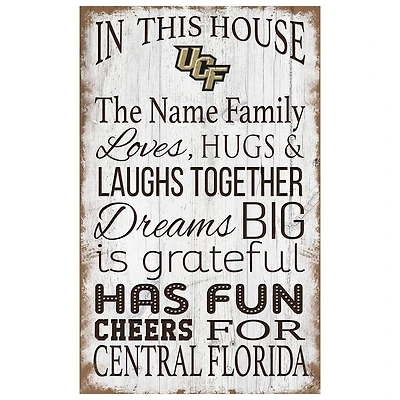 UCF Knights Personalized 11" x 19" In This House Sign