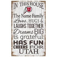 Utah Utes Personalized 11" x 19" In This House Sign