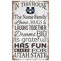 Utah State Aggies Personalized 11" x 19" In This House Sign