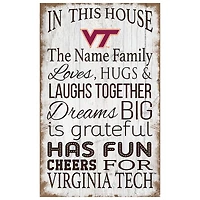 Virginia Tech Hokies Personalized 11" x 19" In This House Sign