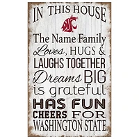 Washington State Cougars Personalized 11" x 19" In This House Sign
