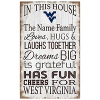 West Virginia Mountaineers Personalized 11" x 19" In This House Sign