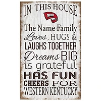 Western Kentucky Hilltoppers Personalized 11" x 19" In This House Sign