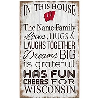 Wisconsin Badgers Personalized 11" x 19" In This House Sign