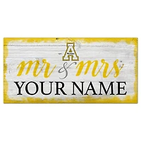 Appalachian State Mountaineers 6" x 12" Personalized Mr. & Mrs. Script Sign