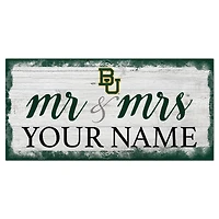 Baylor Bears 6" x 12" Personalized Mr. & Mrs. Script Sign