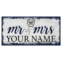 Butler Bulldogs 6" x 12" Personalized Mr. & Mrs. Script Sign