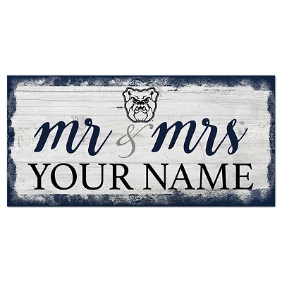 Butler Bulldogs 6" x 12" Personalized Mr. & Mrs. Script Sign