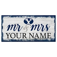 BYU Cougars 6" x 12" Personalized Mr. & Mrs. Script Sign