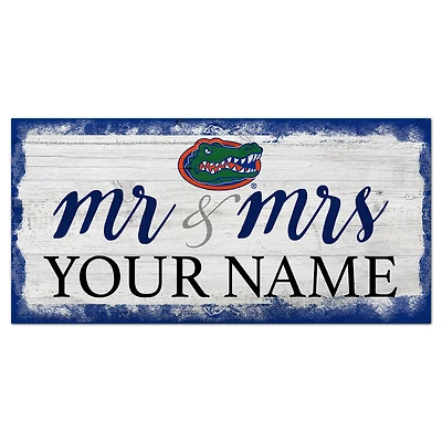 Florida Gators 6" x 12" Personalized Mr. & Mrs. Script Sign