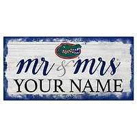 Florida Gators 6" x 12" Personalized Mr. & Mrs. Script Sign