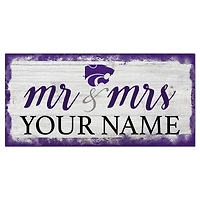Kansas State Wildcats 6" x 12" Personalized Mr. & Mrs. Script Sign
