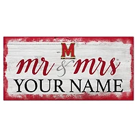 Maryland Terrapins 6" x 12" Personalized Mr. & Mrs. Script Sign