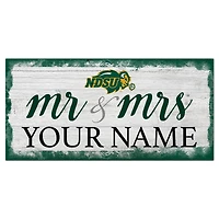 NDSU Bison 6" x 12" Personalized Mr. & Mrs. Script Sign