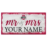 Ohio State Buckeyes 6" x 12" Personalized Mr. & Mrs. Script Sign