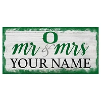 Oregon Ducks 6" x 12" Personalized Mr. & Mrs. Script Sign