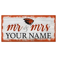Oregon State Beavers 6" x 12" Personalized Mr. & Mrs. Script Sign