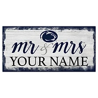 Penn State Nittany Lions 6" x 12" Personalized Mr. & Mrs. Script Sign
