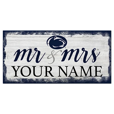 Penn State Nittany Lions 6" x 12" Personalized Mr. & Mrs. Script Sign