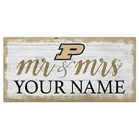 Purdue Boilermakers 6" x 12" Personalized Mr. & Mrs. Script Sign