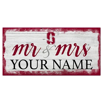 Stanford Cardinal 6" x 12" Personalized Mr. & Mrs. Script Sign