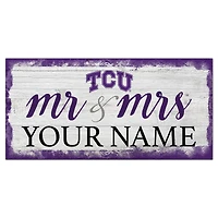 TCU Horned Frogs 6" x 12" Personalized Mr. & Mrs. Script Sign
