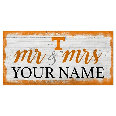 Tennessee Volunteers 6" x 12" Personalized Mr. & Mrs. Script Sign