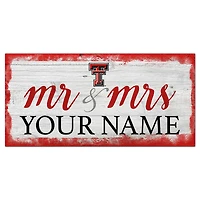 Texas Tech Red Raiders 6" x 12" Personalized Mr. & Mrs. Script Sign