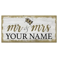 UCF Knights 6" x 12" Personalized Mr. & Mrs. Script Sign