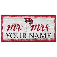 Western Kentucky Hilltoppers 6" x 12" Personalized Mr. & Mrs. Script Sign