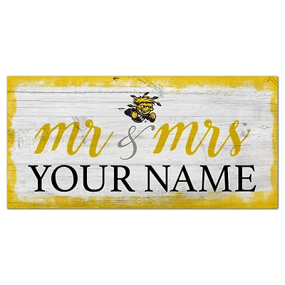 Wichita State Shockers 6" x 12" Personalized Mr. & Mrs. Script Sign