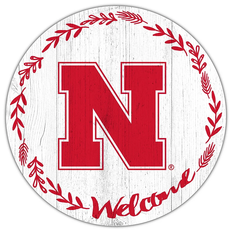 Nebraska Huskers 12" Welcome Circle Sign