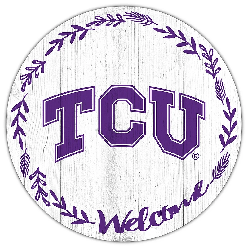 TCU Horned Frogs 12" Welcome Circle Sign