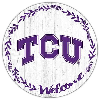 TCU Horned Frogs 12" Welcome Circle Sign