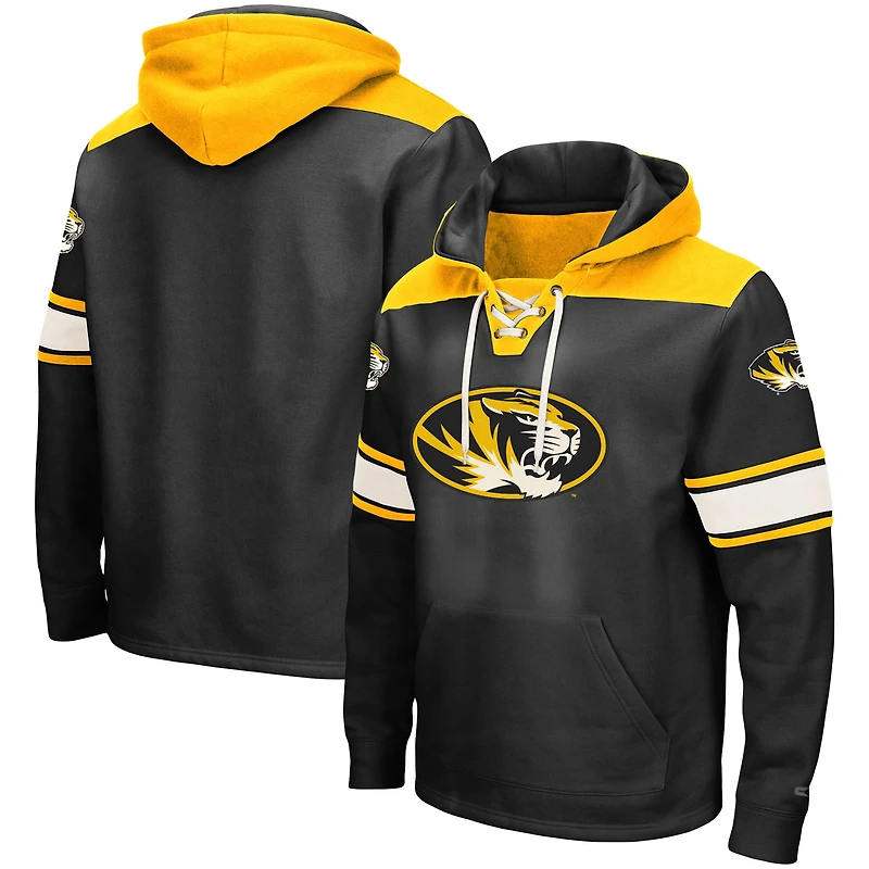 Men's Colosseum Black Missouri Tigers 2.0 Lace-Up Pullover Hoodie