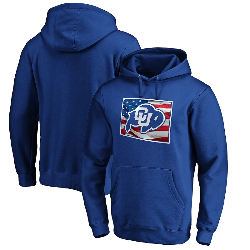 Men's Royal Colorado Buffaloes Banner State Pullover Hoodie
